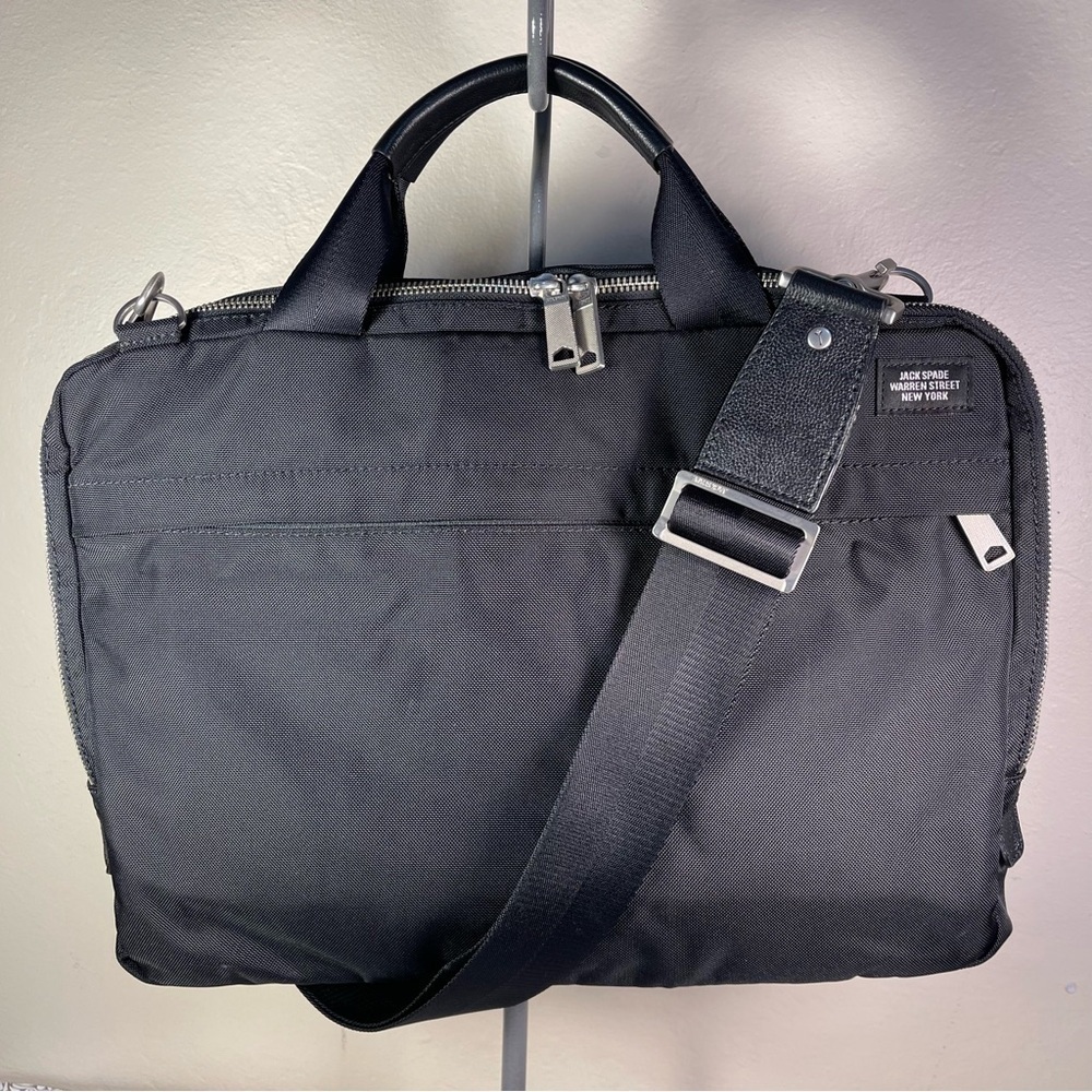 Jack Spade Warren Street Waxed Canvas Laptop Briefcase Messenger Bag